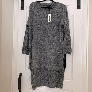 Vertigo long heather/charcoal grey sweater. Size Medium